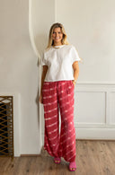 Ex Voto Pants Aiden Wide Leg Trouser in Raspberry