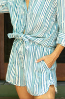 Ex Voto Shorts Aiden Shorts in Clear Sky & Daphne Blue Stripes