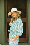 Ex Voto Shorts Aiden Shorts in Clear Sky & Daphne Blue Stripes