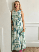 Ex Voto Skirt Aiden Maxi Skirt in Smoke Green & Teal Tie Dye