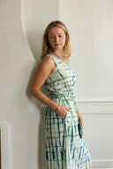 Ex Voto Skirt Aiden Maxi Skirt in Smoke Green & Teal Tie Dye