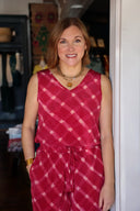 Ex Voto Top Isla Tank Top in Raspberry