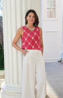 Ex Voto Top Isla Tank Top in Raspberry