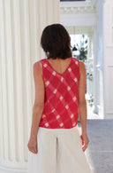 Ex Voto Top Isla Tank Top in Raspberry