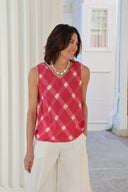 Ex Voto Top Isla Tank Top in Raspberry