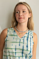 Ex Voto Top Isla Tank Top in Smoke Green & Teal Tie Dye