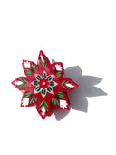 Hand-Painted Christmas Flower Hair Clip