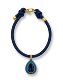 Lena Sapphire Resin and Sapphire Crystal Pear Drop Necklace