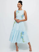 Fanm Mon Dress Maria Dress in Light Lagoon