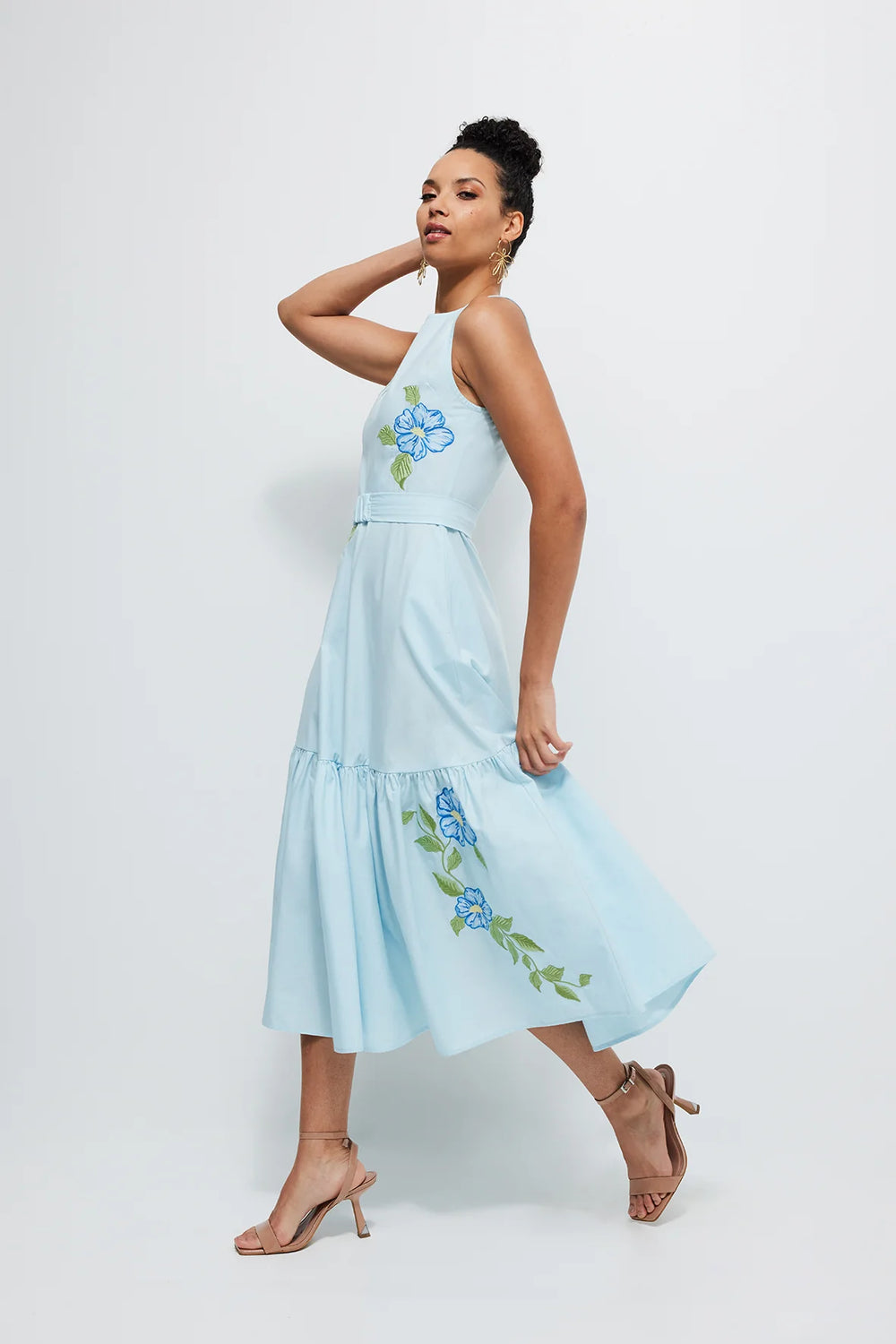 Fanm Mon Dress Maria Dress in Light Lagoon