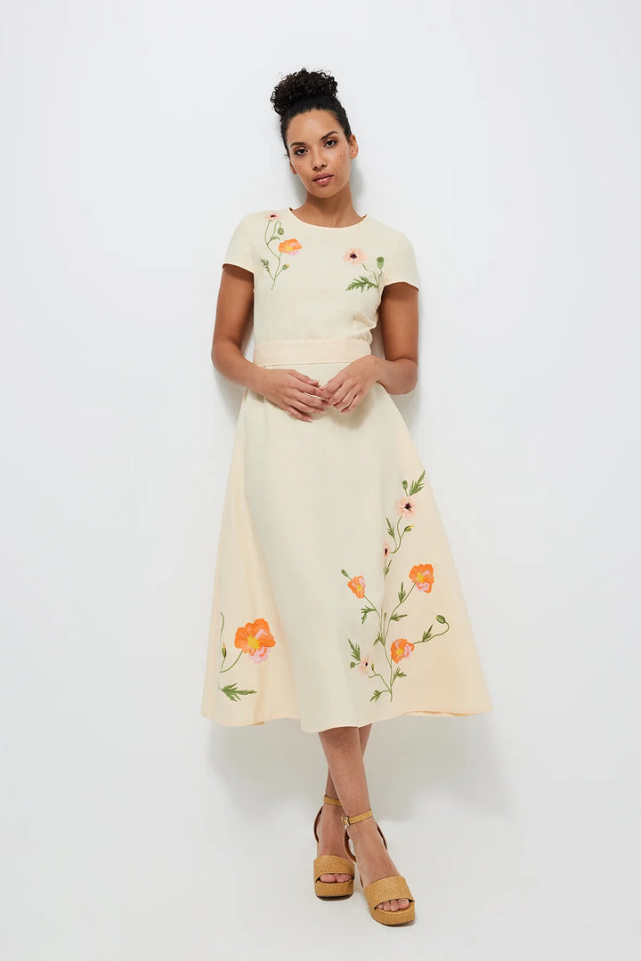 Fanm Mon Dress Necaise Dress in Light Yellow
