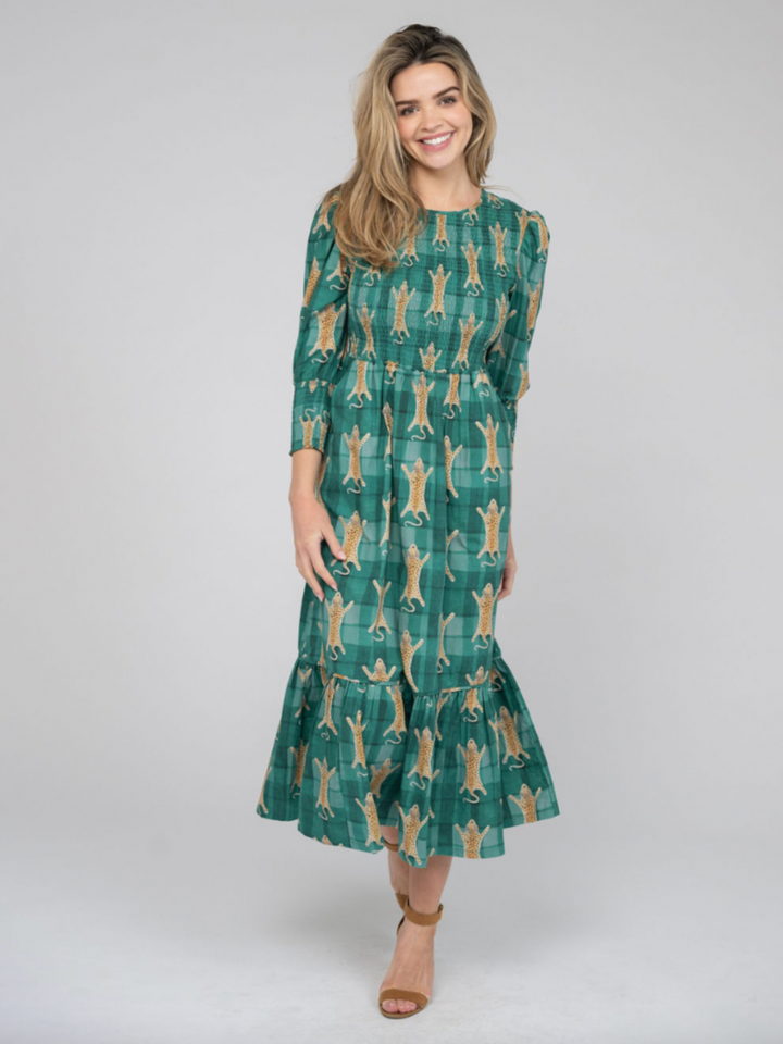 SAMPLE | The Filly Dress | Green Cheetah | Small