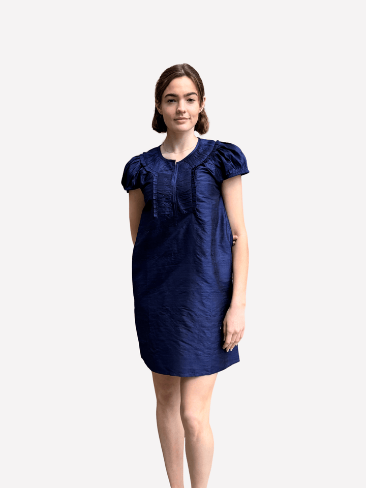Fitzroy & Willa Dress Navy Silk Shift Dress