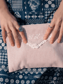 For Now Clutch Red & White Stripe The Letter Clutch