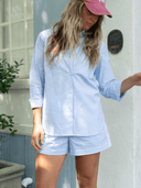 For Now Dress The White Whale Button Down in Blue Stripe