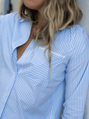 For Now Dress The White Whale Button Down in Blue Stripe