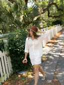 For Now Dress The White Whale Button Down in Ivory Eyelet