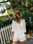 For Now Dress The White Whale Button Down in Ivory Eyelet