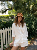 For Now Dress The White Whale Button Down in Ivory Eyelet