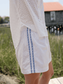 For Now Shorts The White Whale Track Short in Ivory Eyelet