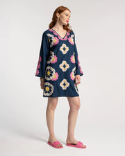 Frances Valentine Dress Frances Valentine | Goldie Tunic Sunrise in Navy Multi Embroidery