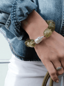 Fray Pearls Bracelet Matcha Bubble Elastic