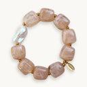 Fray Pearls Bracelet Tan Bubble Elastic