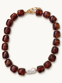 Fray Pearls Necklace Brown Stacking Summer Pearl Necklace