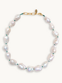 Fray Pearls Necklace Green Summer Necklace