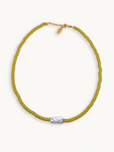 Fray Pearls Necklace Summer Coastal Necklace in Waasabi