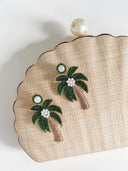 Gaby & Grace Earrings Green Palm Tree Beaded Earrings