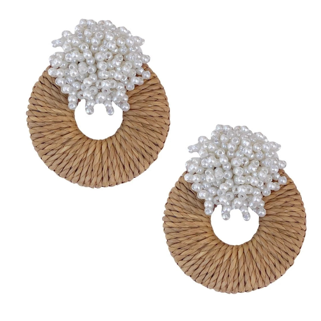 Gaby & Grace Earrings Mia Raffia Earrings in Brown