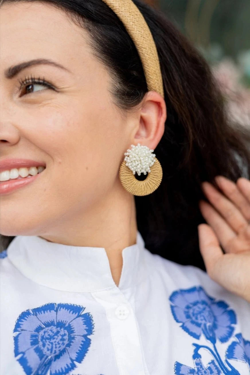 Gaby & Grace Earrings Mia Raffia Earrings in Brown