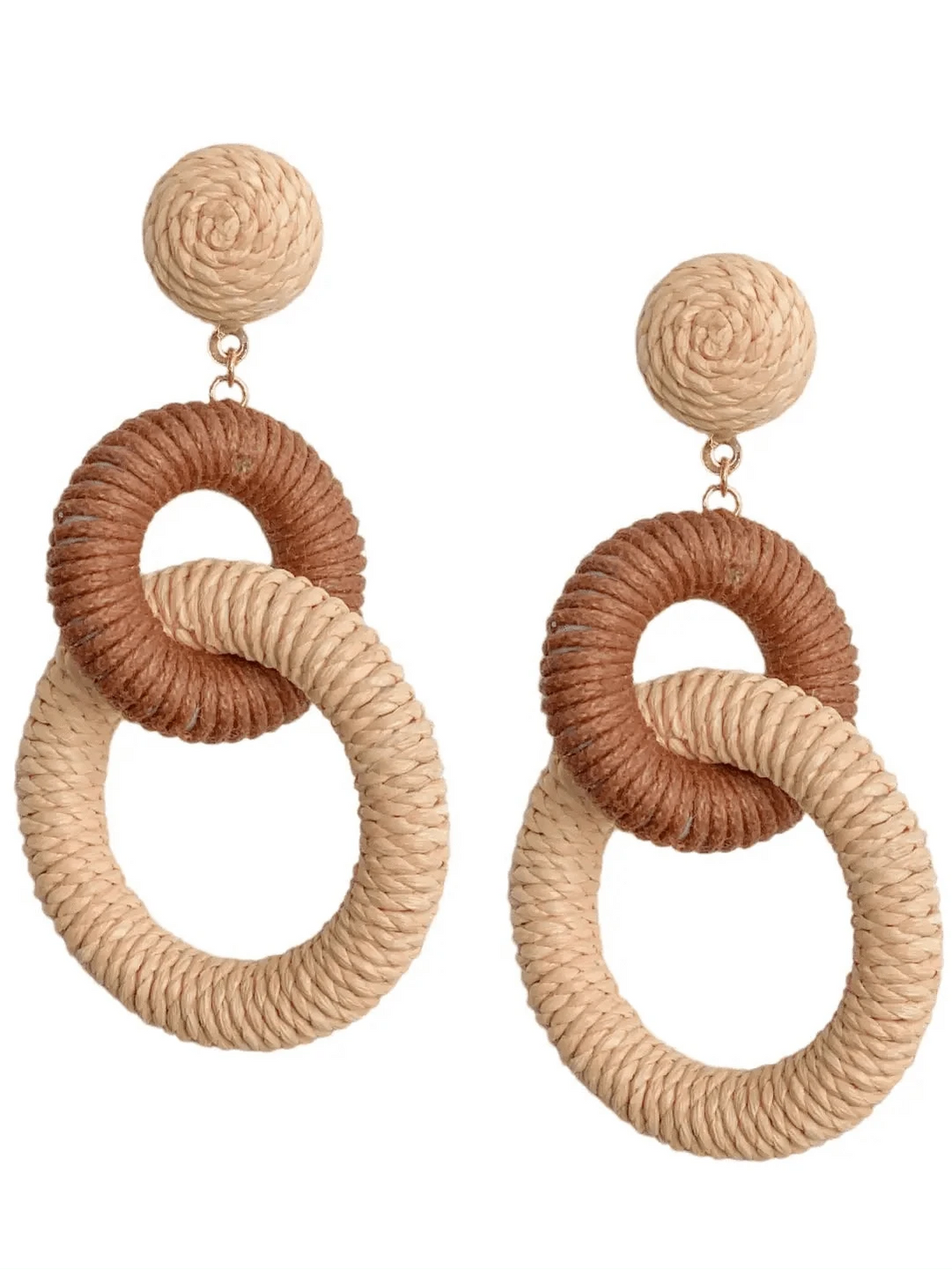 Gaby & Grace Earrings Nantucket Raffia Earrings in Natural Brown