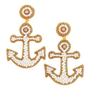 Gaby & Grace Earrings Yacht Anchor Earrings in White