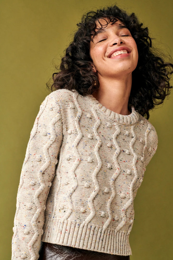 GiGi Knitwear Sweater Bubble Sweater in Natural Speckle