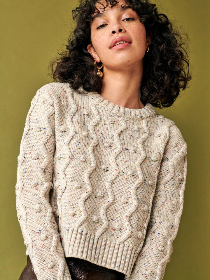 GiGi Knitwear Sweater Bubble Sweater in Natural Speckle