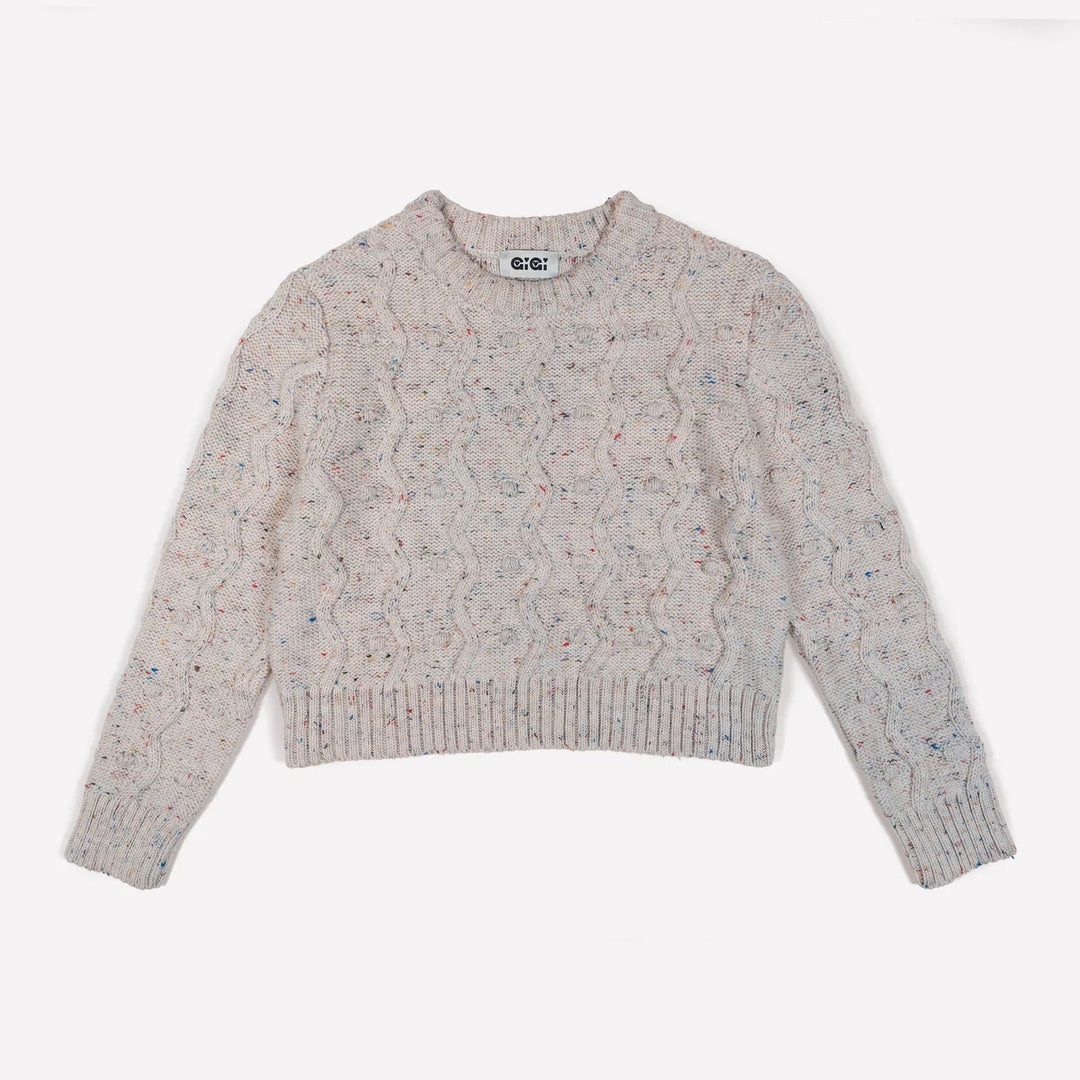 GiGi Knitwear Sweater Bubble Sweater in Natural Speckle