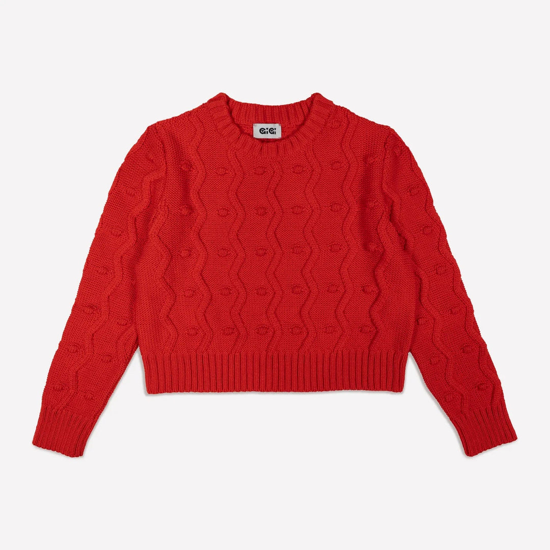 GiGi Knitwear Sweater Bubble Sweater in Red