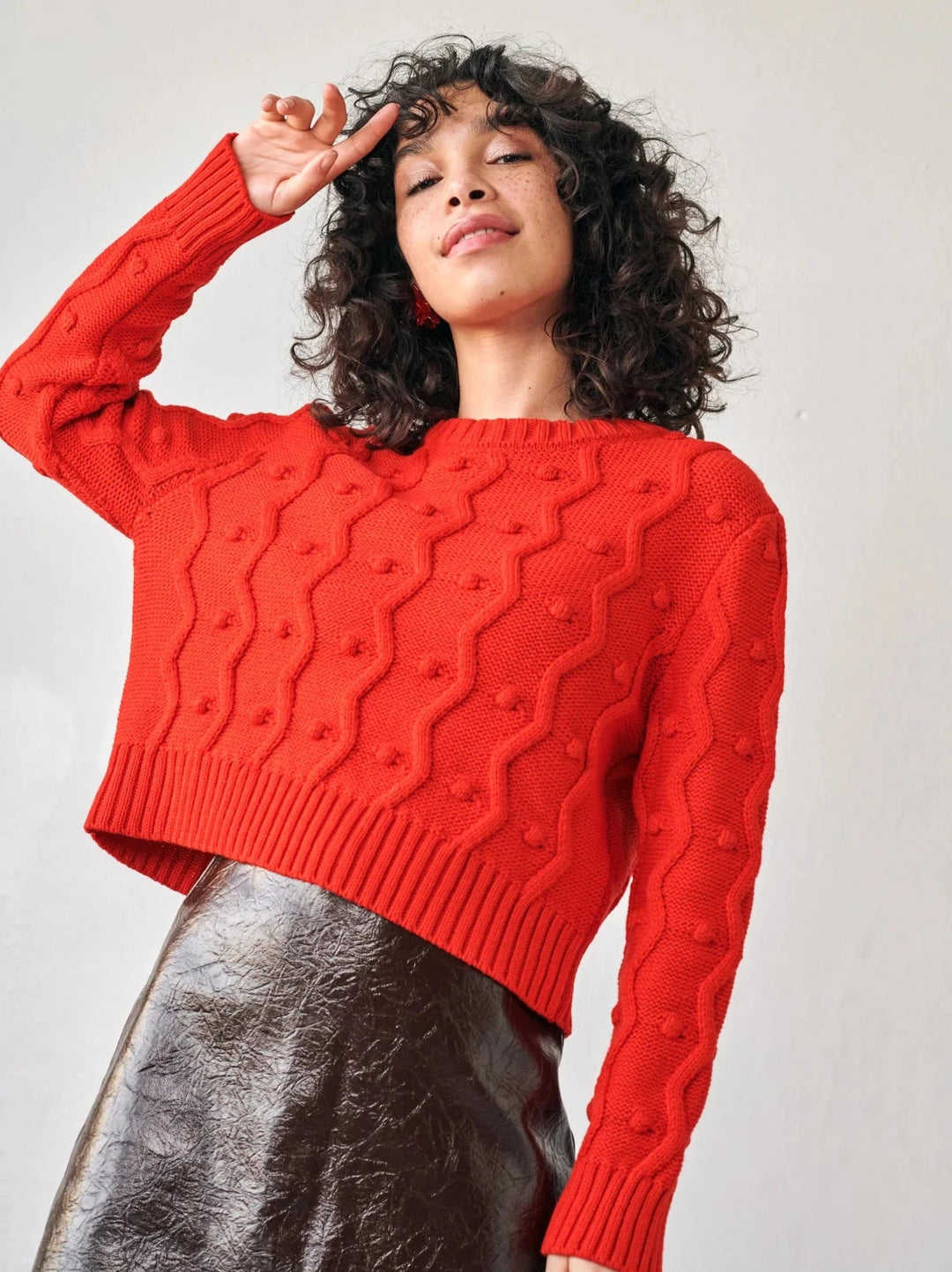 GiGi Knitwear Sweater Bubble Sweater in Red