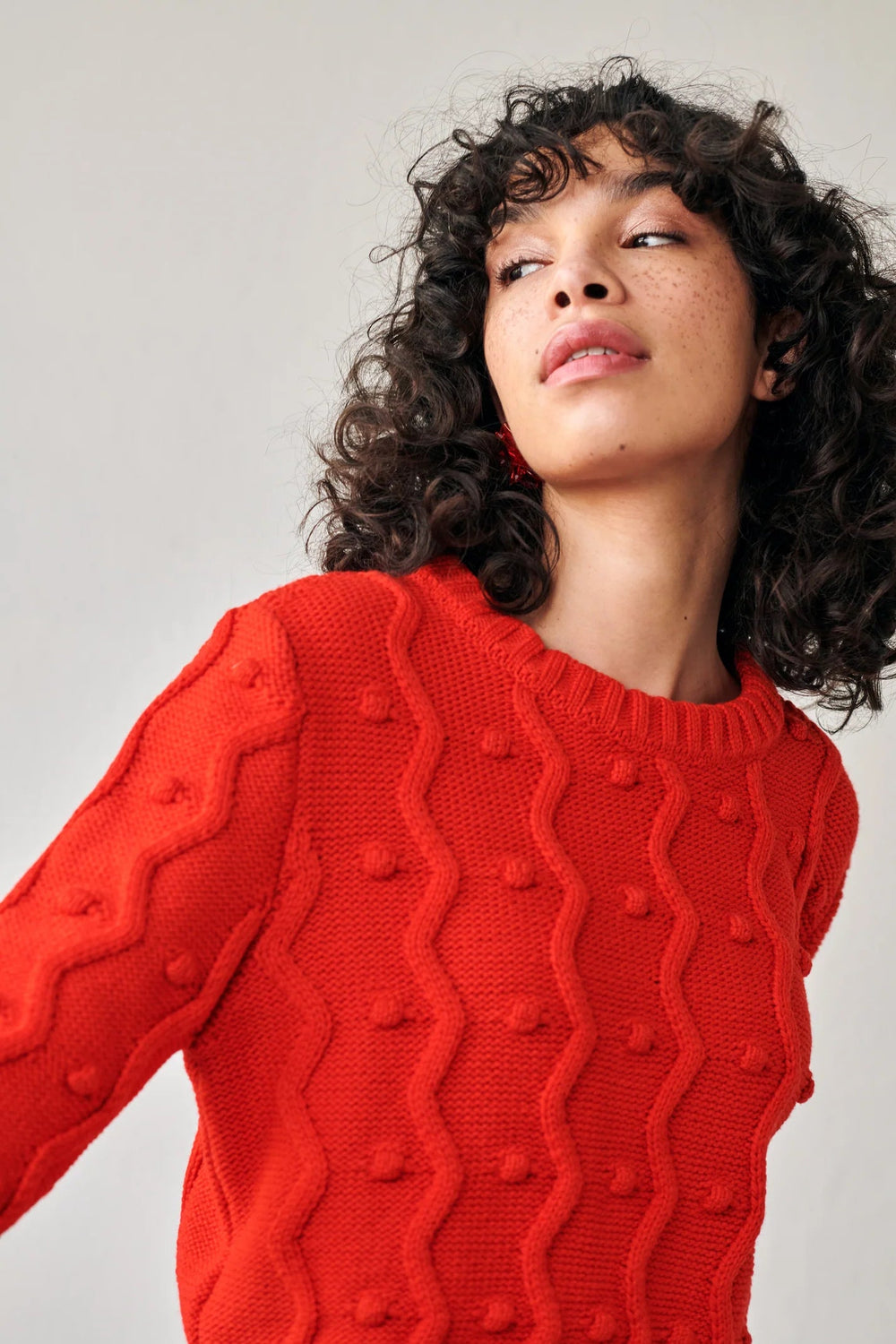 GiGi Knitwear Sweater Bubble Sweater in Red