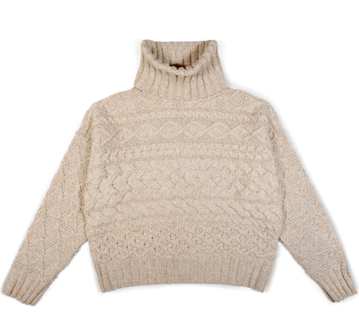 GiGi Knitwear Sweater Cable Sweater in Beige