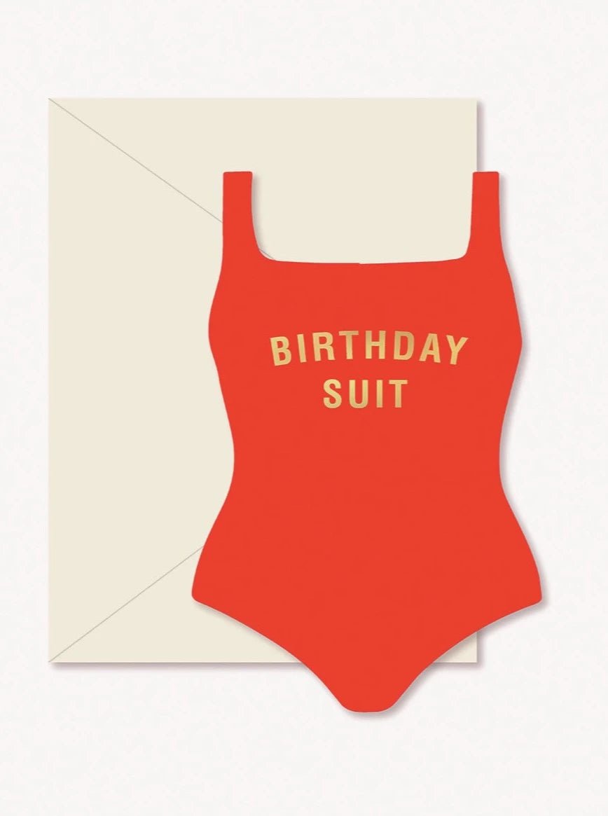 Ginger P. Designs Stationary Birthday Suit Flat Greeting Card