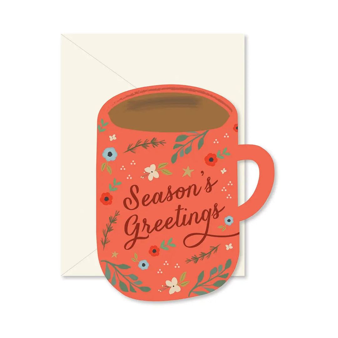 Ginger P. Designs Stationary Season's Geeting Coffee Mug Greeting Card