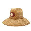 Glampwear Hat One size Straw Hat | Brown Leather Patch with Shell