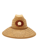 Glampwear Hat One size Straw Hat | Brown Leather Patch with Shell