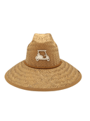Glampwear Hat One size Straw Hat | White Leather Golf Cart