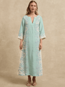 Hannah Artwear Dress Ariya Kaftan in Seafoam Bloom