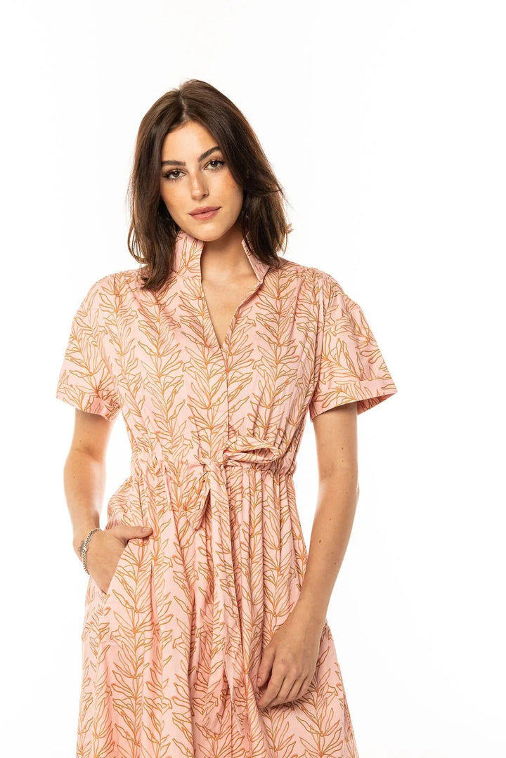 Holly Shae Dress Bria Dress in Pink Climbing Leaves