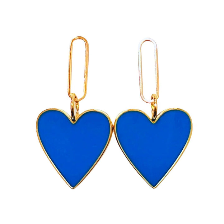 Holst + Lee Earrings Bright Blue Hearts on Fire Earrings